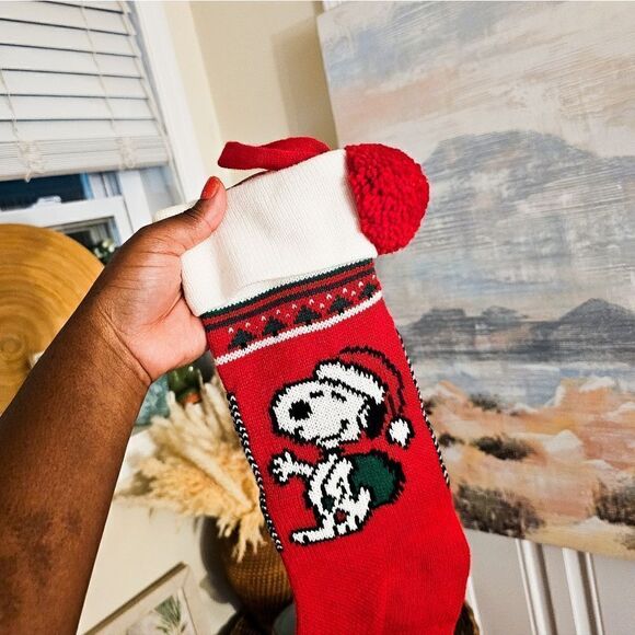VTG Snoopy 1958 Embassador Hallmark Peanut Charlie Brown Knitted Stocking . - Picture 5 of 13